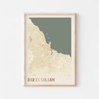 dar es salaam, tanzania map poster - image 1
