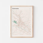 pokhara, nepal map poster - image 1