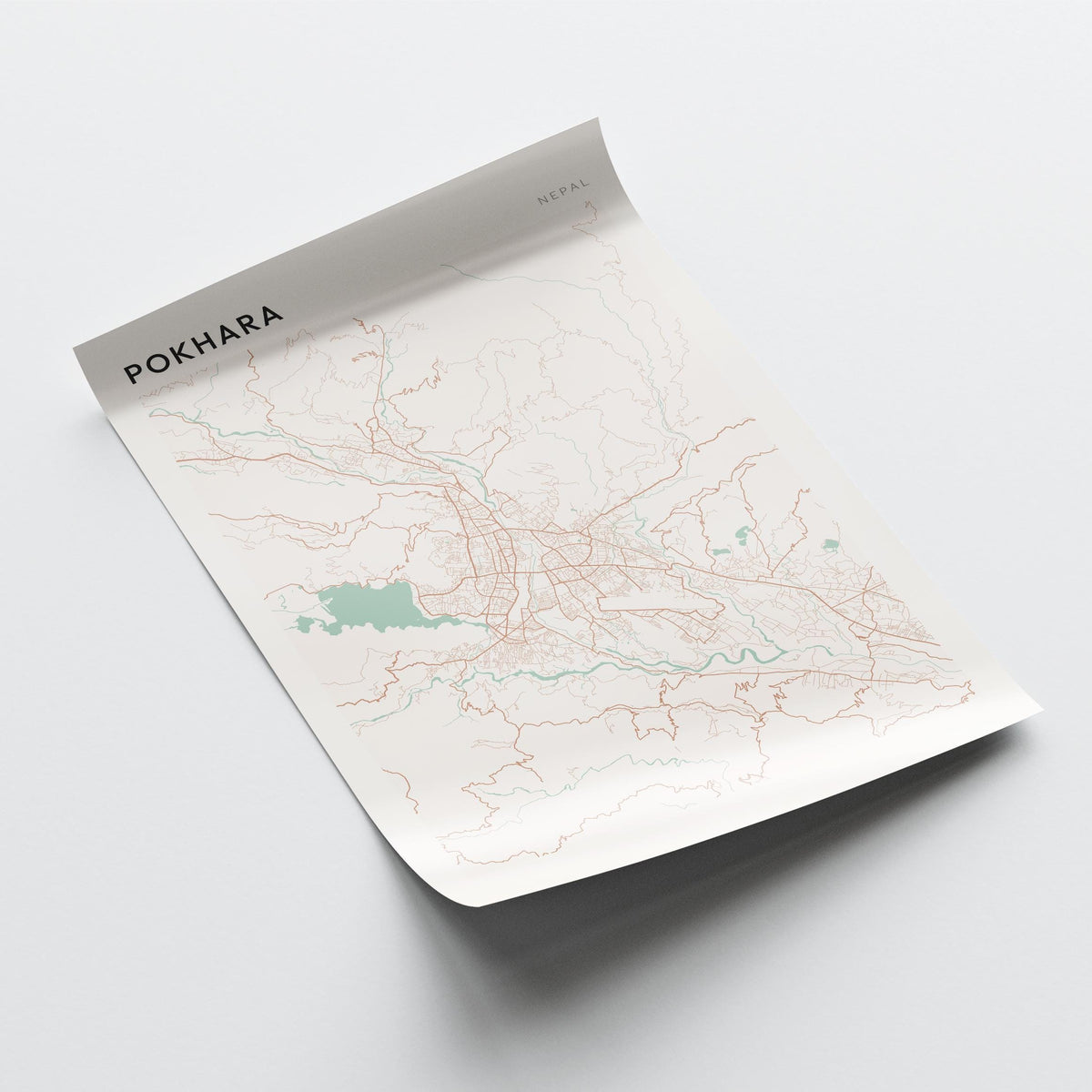 pokhara, nepal map poster - image 4