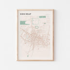 siem reap, cambodia map poster - image 1