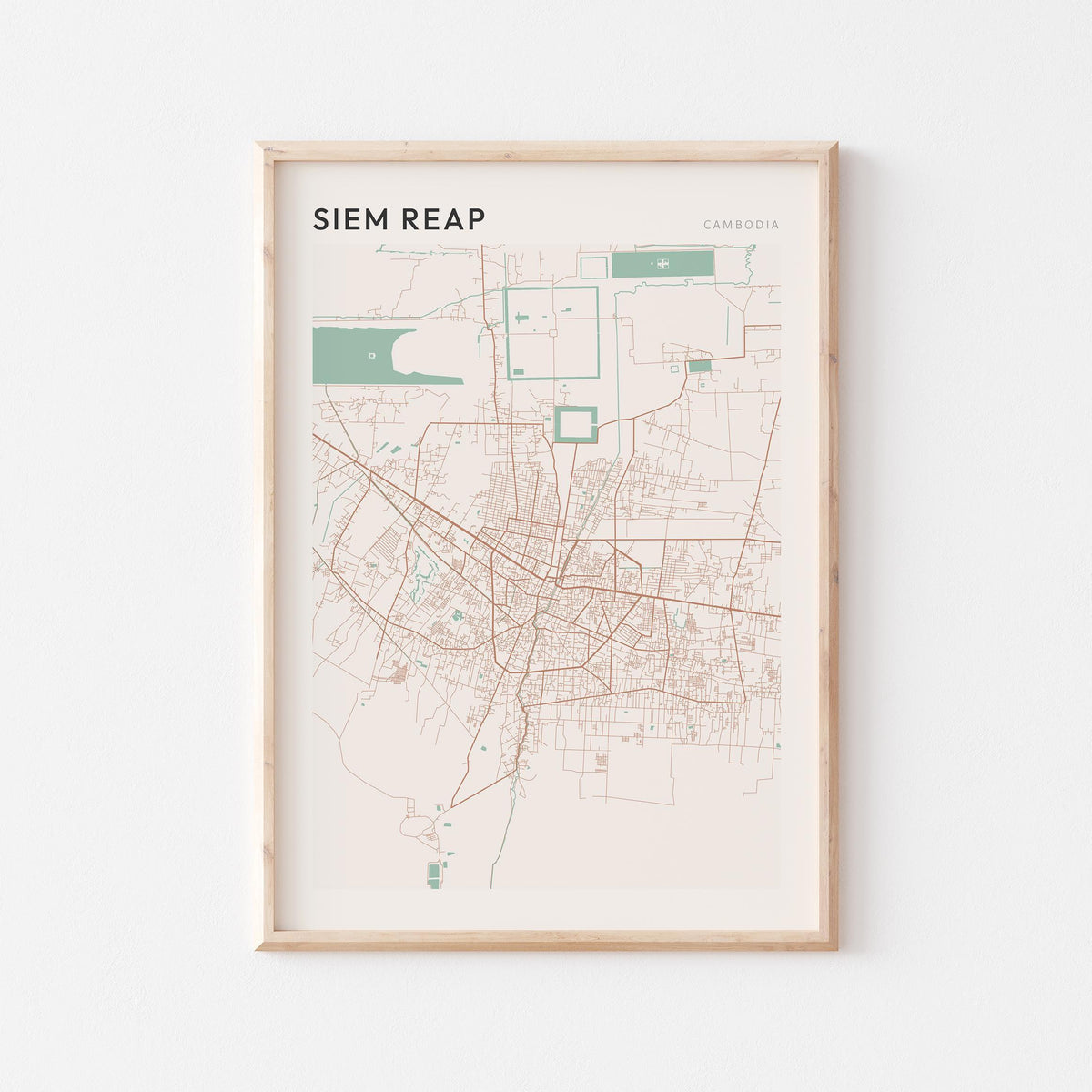 siem reap, cambodia map poster - image 1