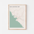 san juan del sur, nicaragua map poster - image 1