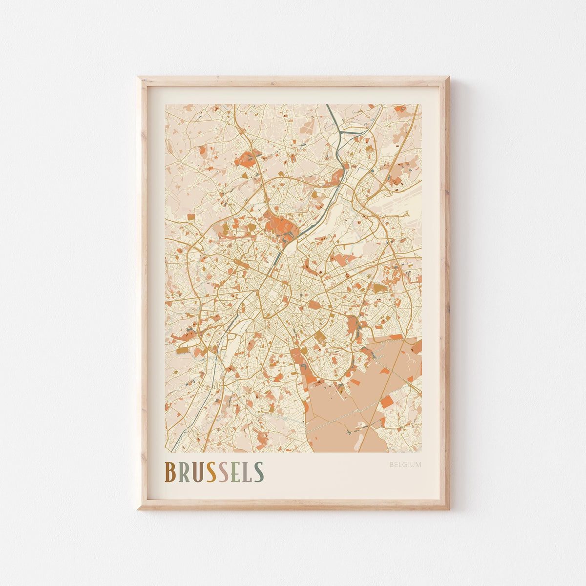 brussels belgium map poster - image 1