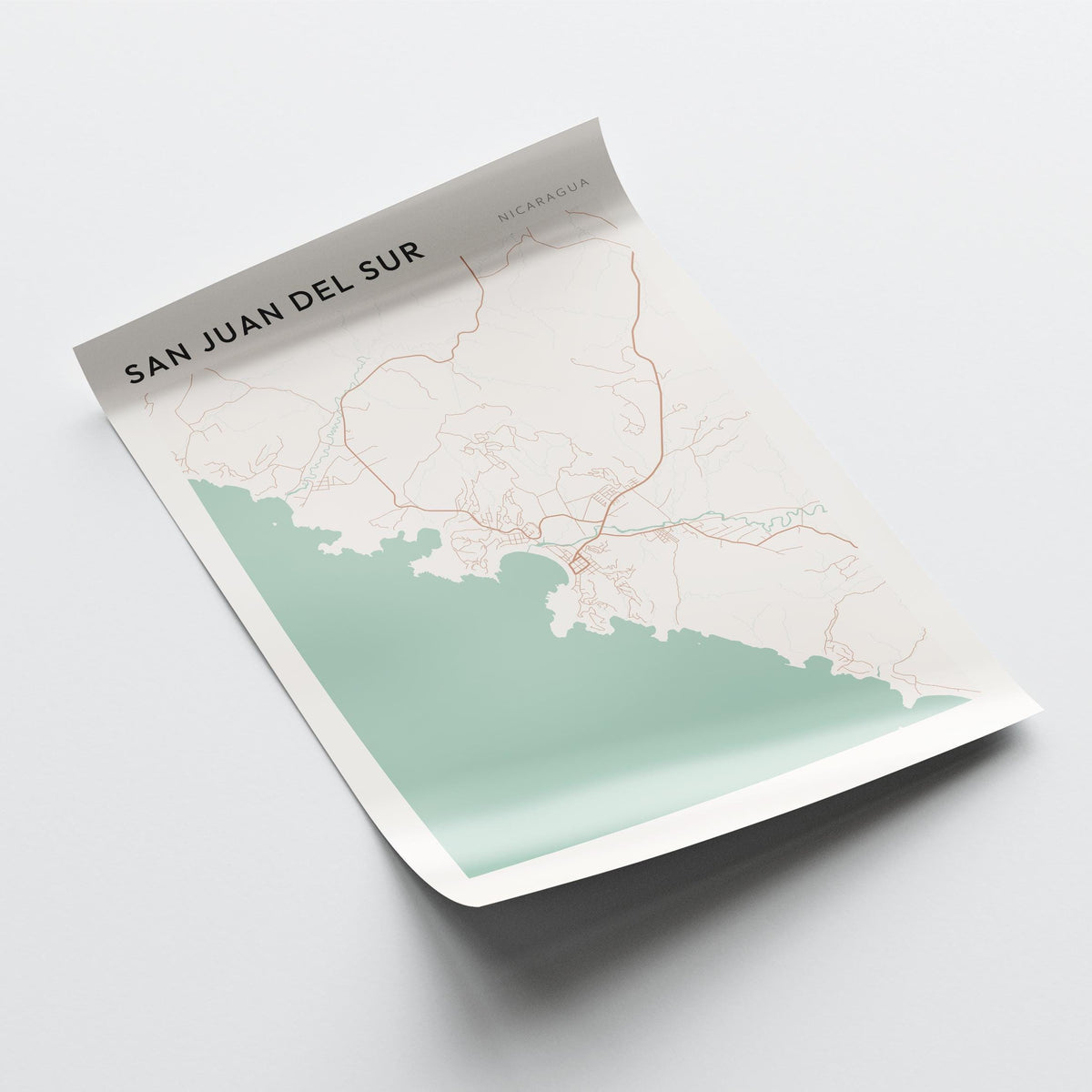 san juan del sur, nicaragua map poster - image 4