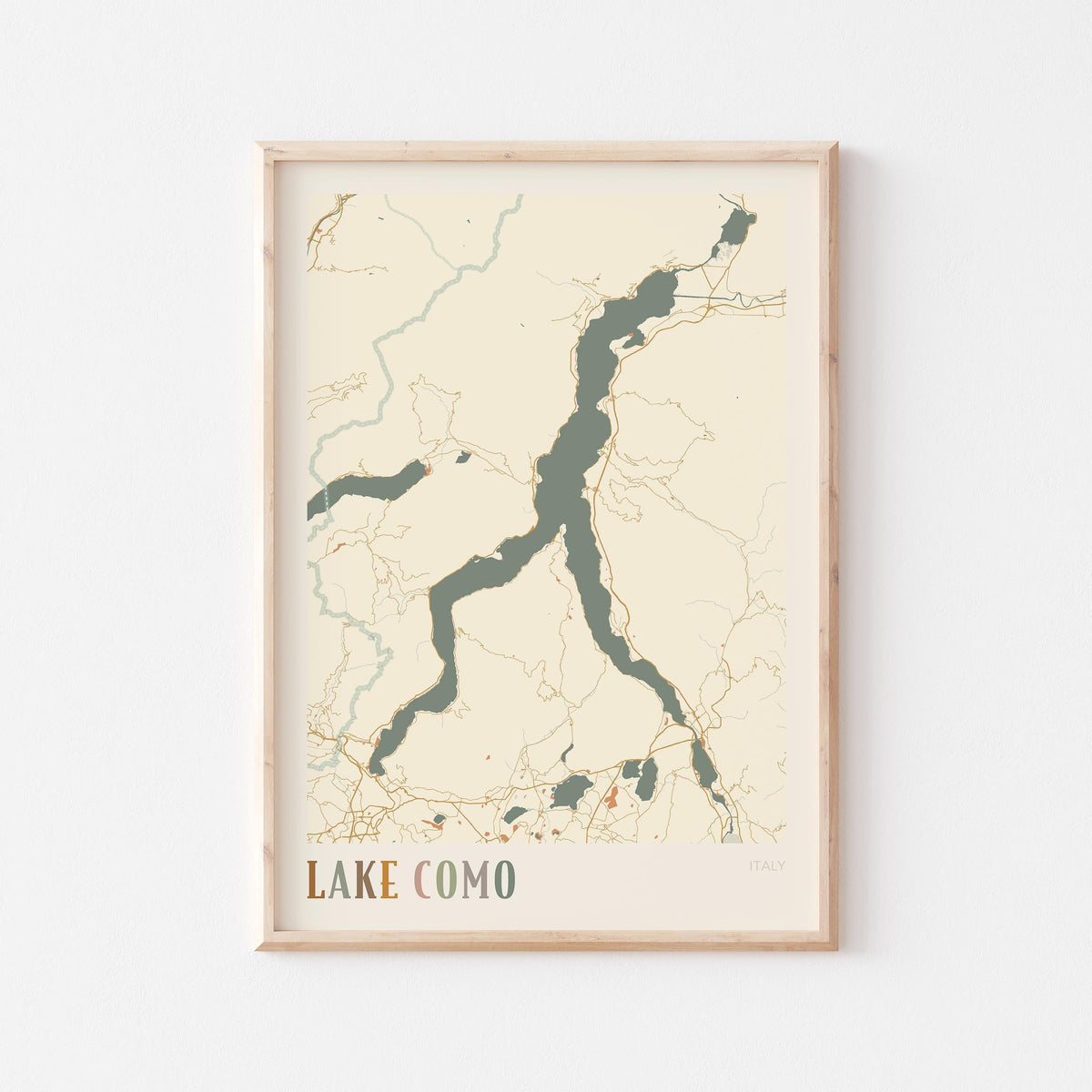 lake como italy map poster - image 1