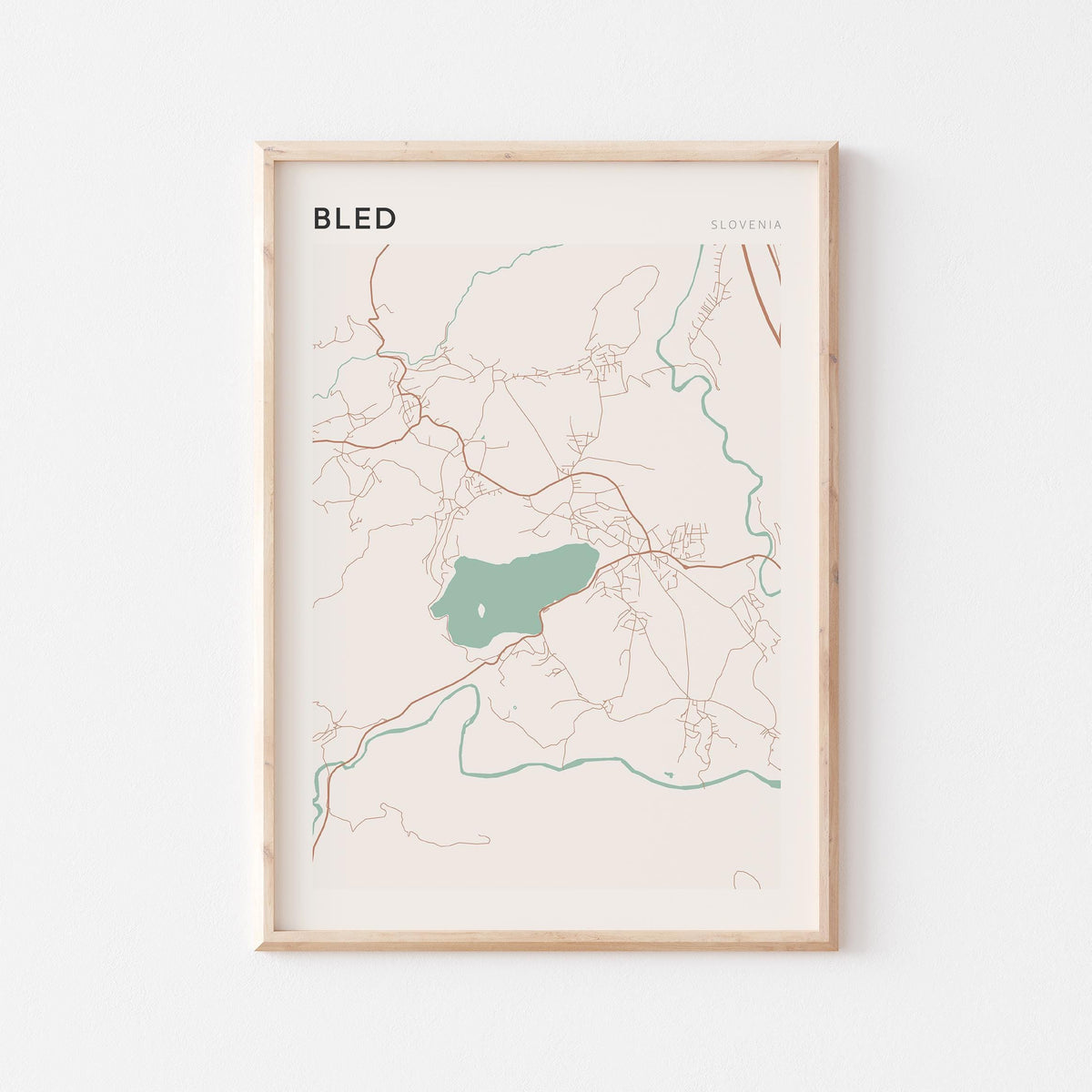 bled slovenia map poster - image 1