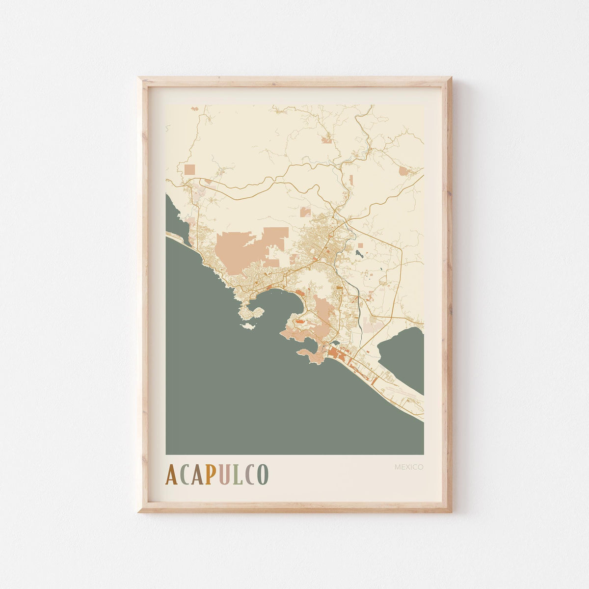 acapulco, mexico map poster - image 1