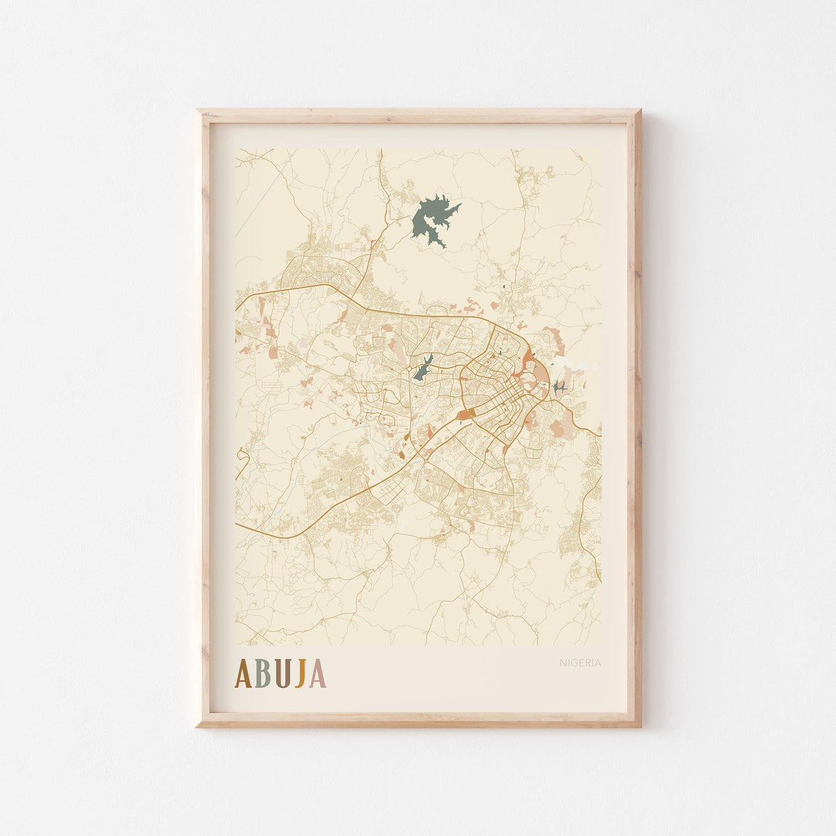 abuja, nigeria map poster - image 1