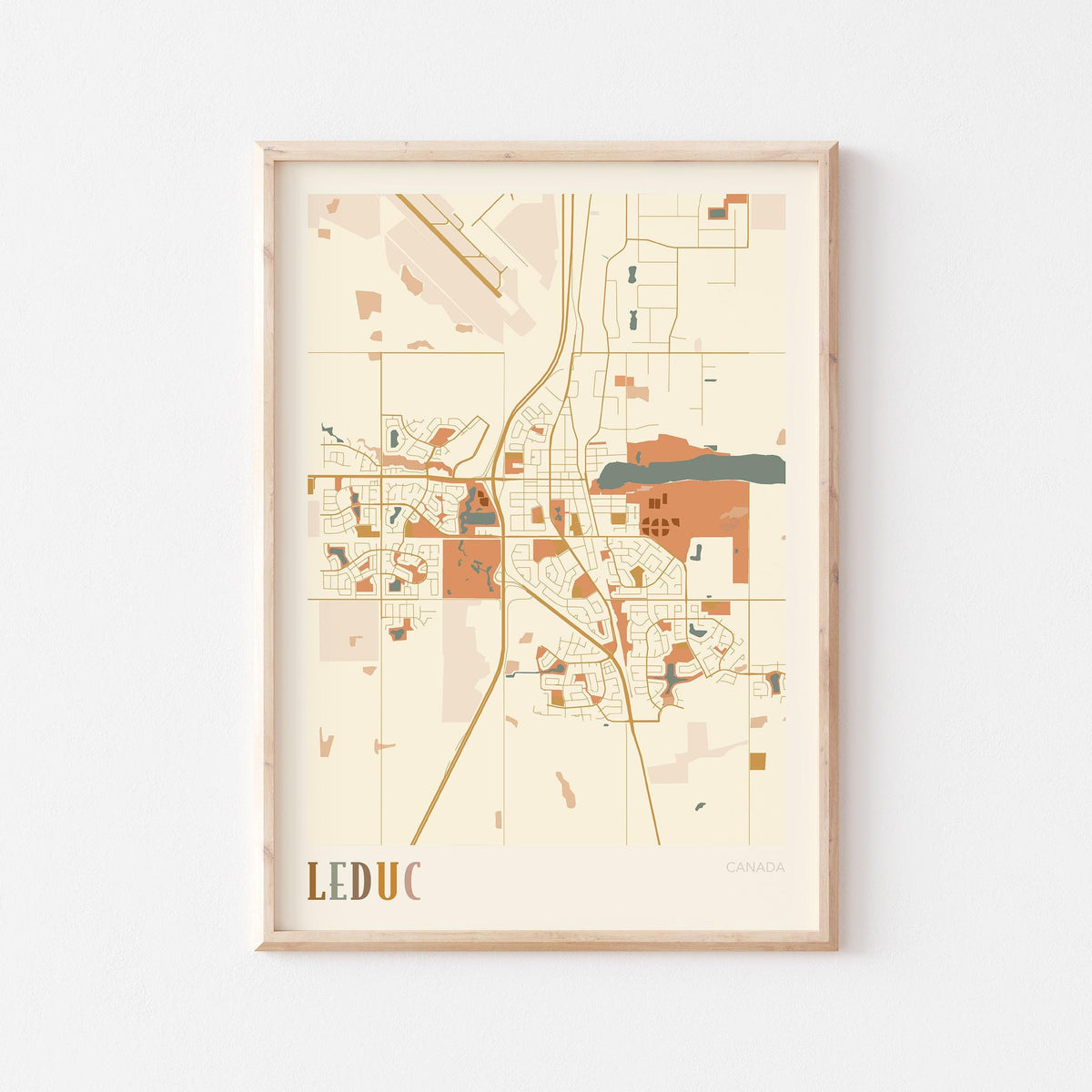 leduc, alberta map poster - image 1