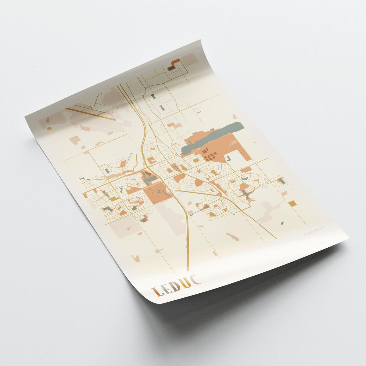 leduc, alberta map poster - image 3