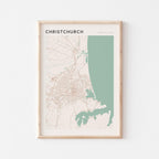 christchurch, new zealand map poster - image 1
