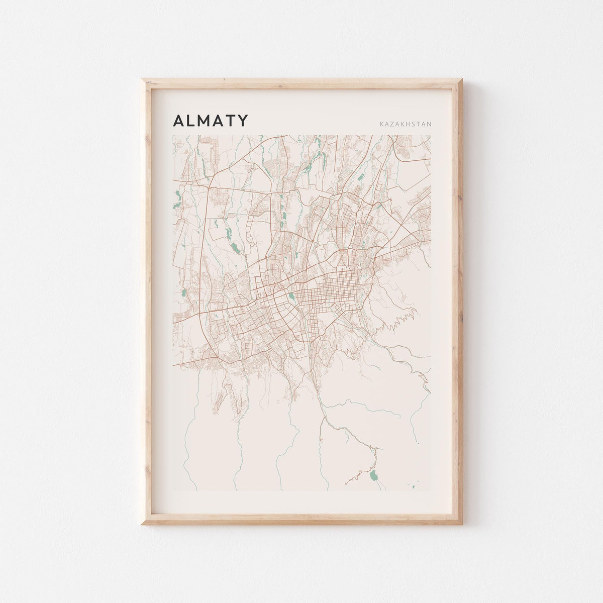 almaty, kazakhstan map poster - image 1