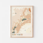 saint moritz switzerland map poster - image 1