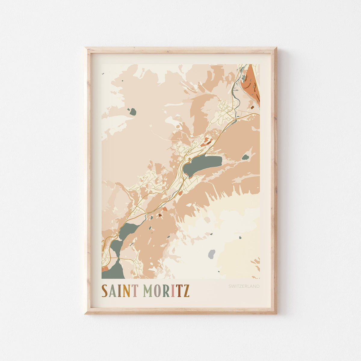 saint moritz switzerland map poster - image 1