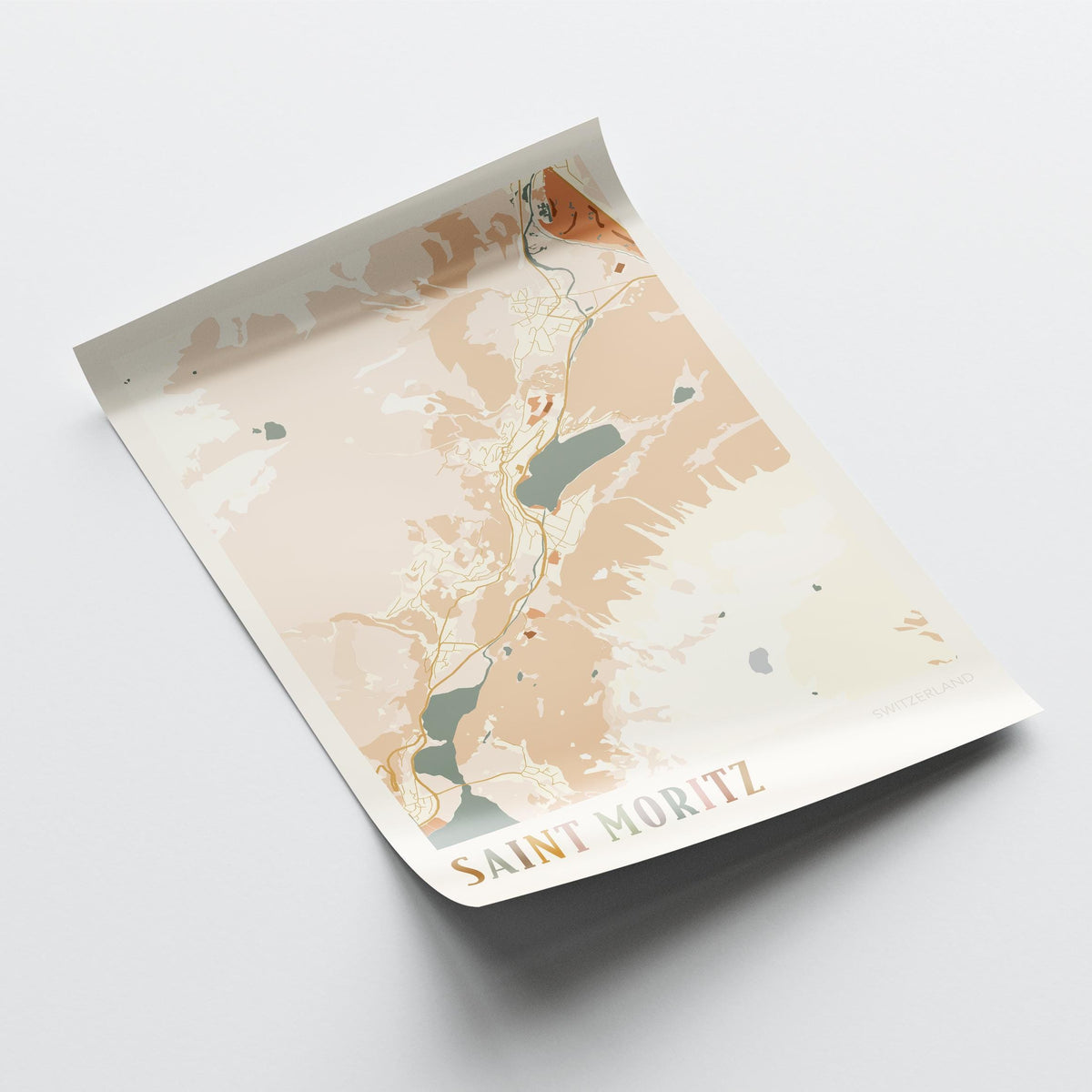 saint moritz switzerland map poster - image 4