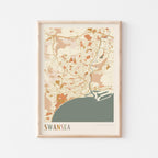 swansea, united kingdom map poster - image 1