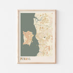 penang, malaysia map poster - image 1