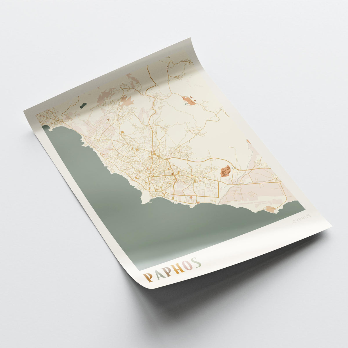 paphos, cyprus map poster - image 4