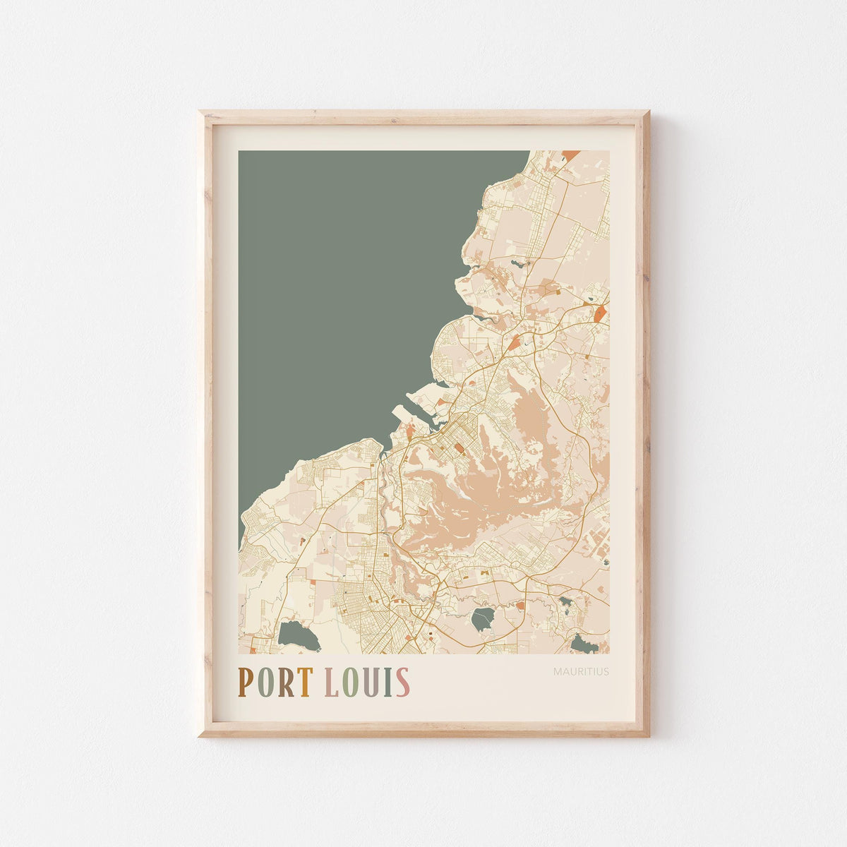 port louis, mauritius map poster - image 1