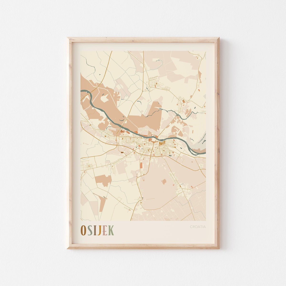 osijek croatia map poster - image 1