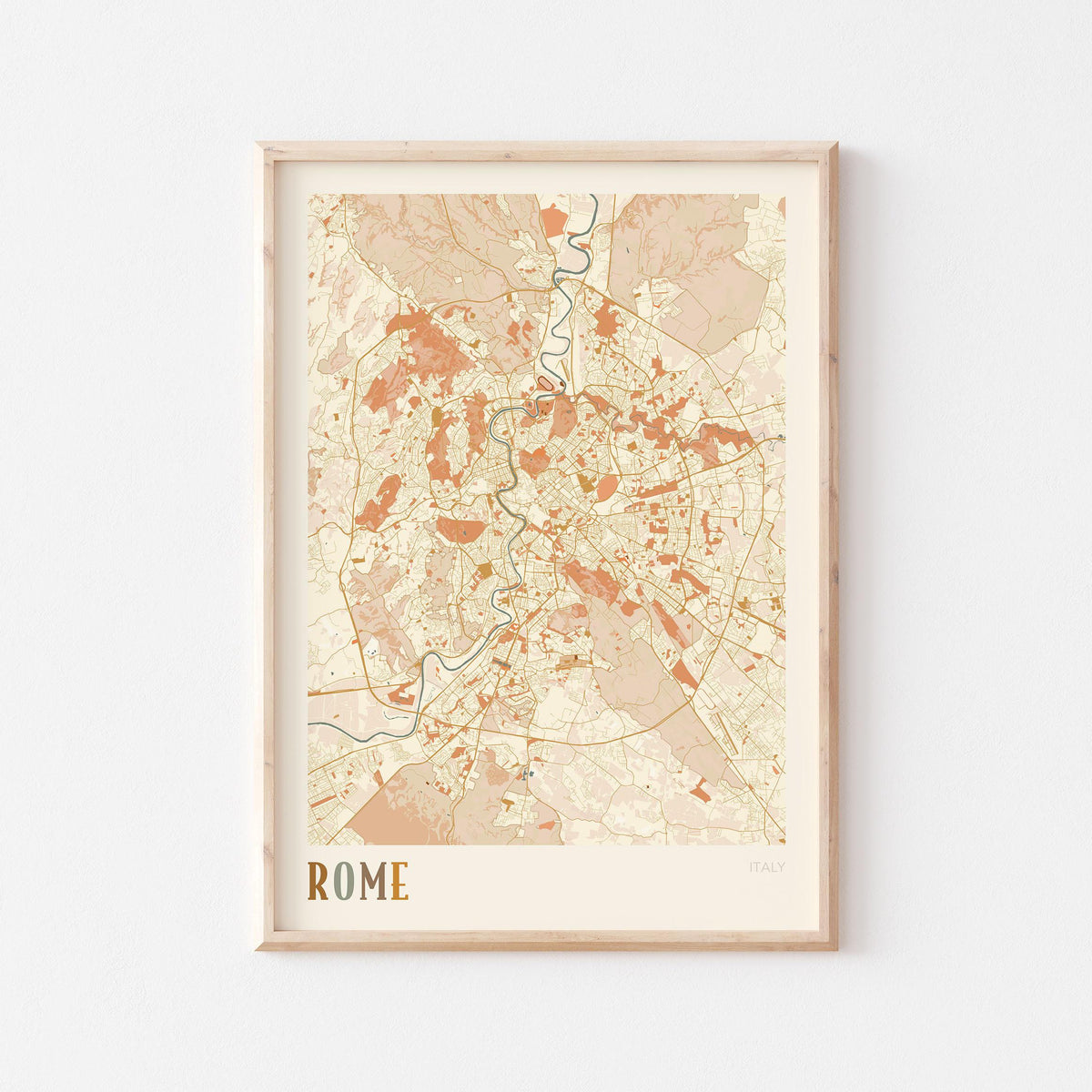 rome italy map poster - image 1