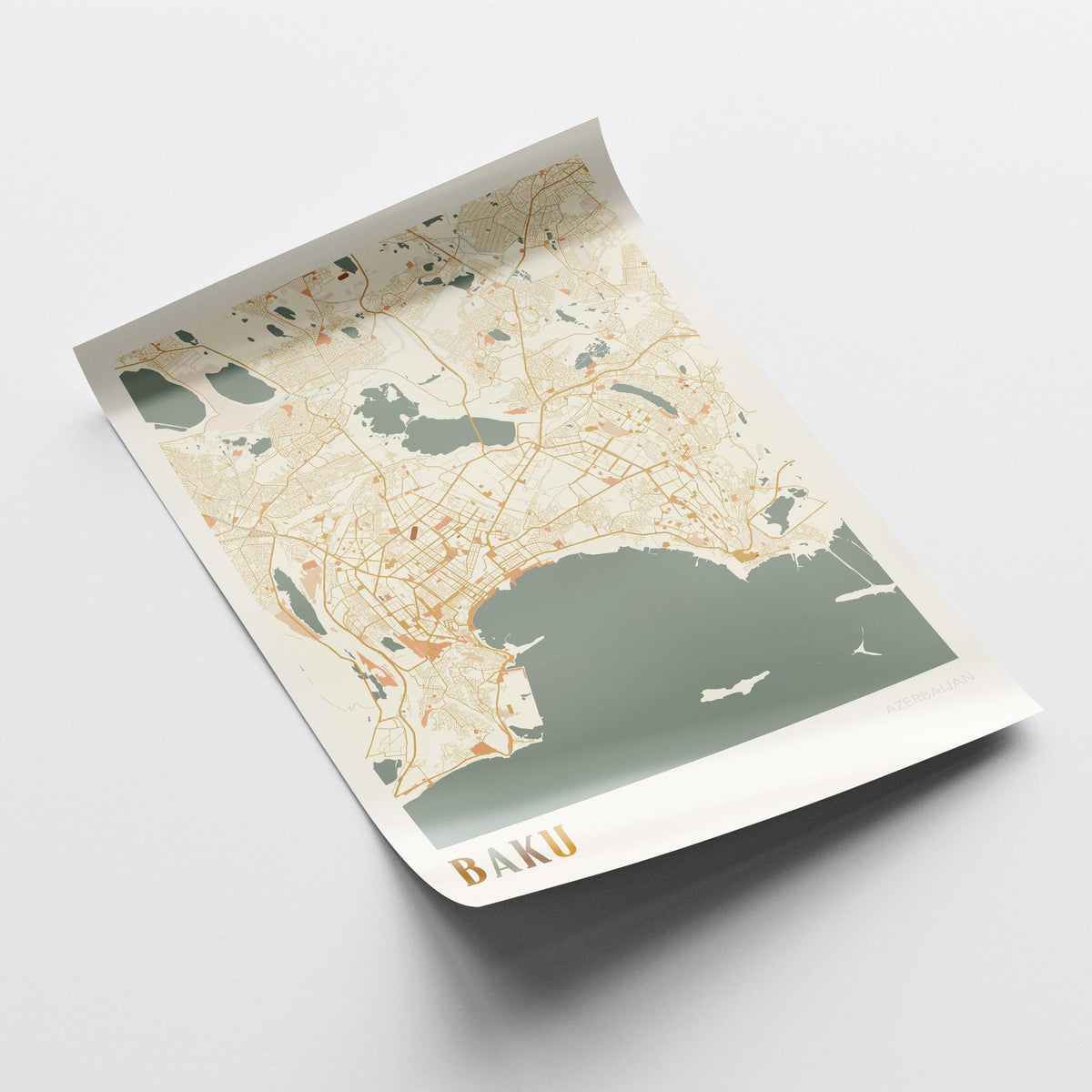 baku, azerbaijan map poster - image 4