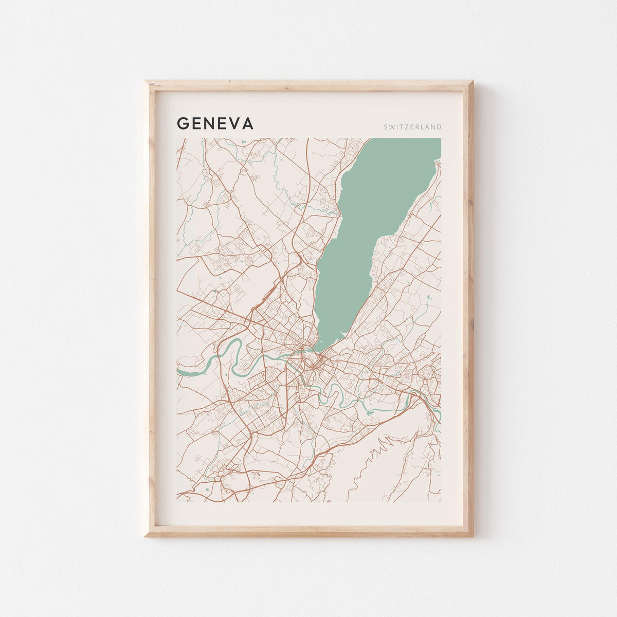 geneva switzerland map poster - image 1