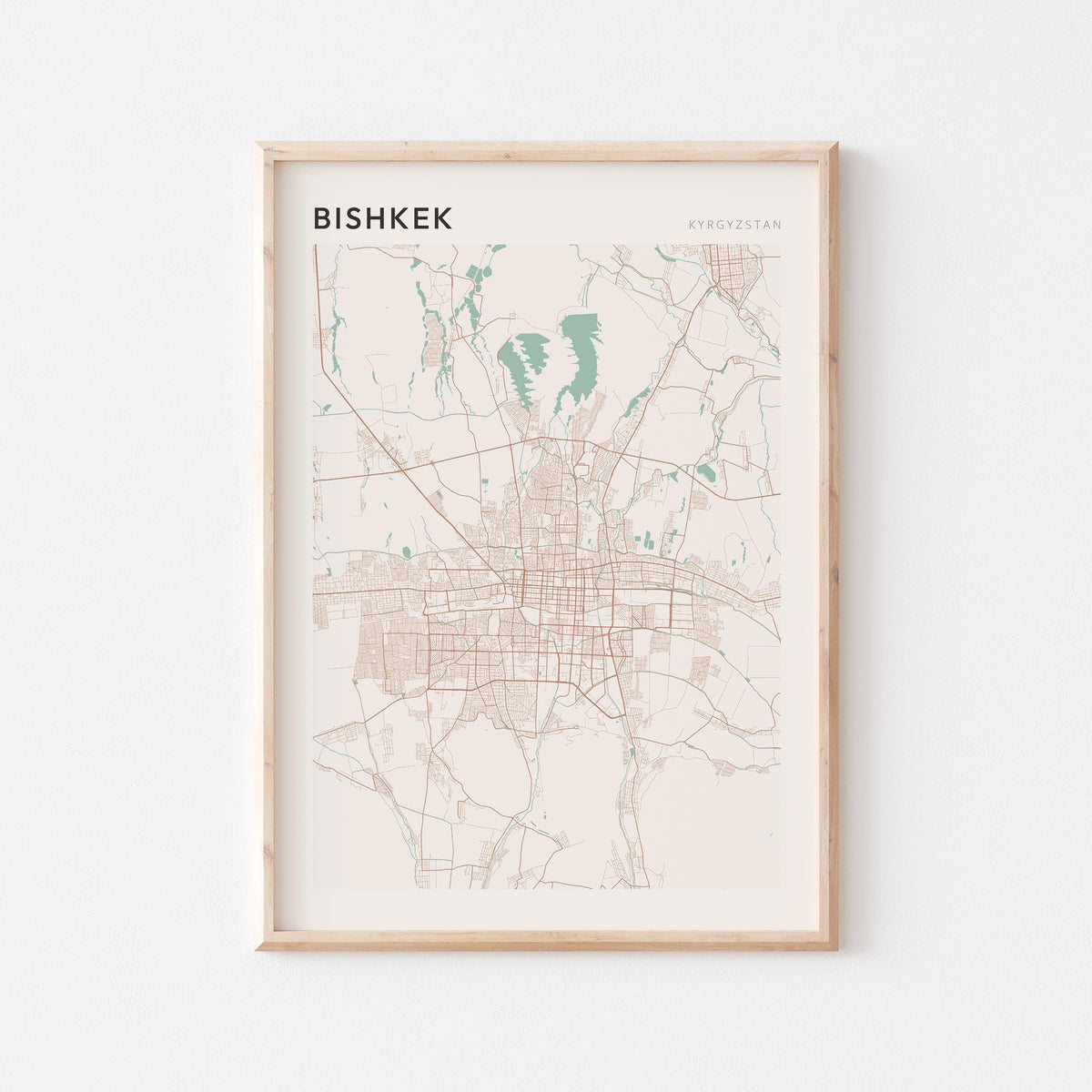 bishkek, kyrgyzstan map poster - image 1
