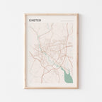 exeter, united kingdom map poster - image 1