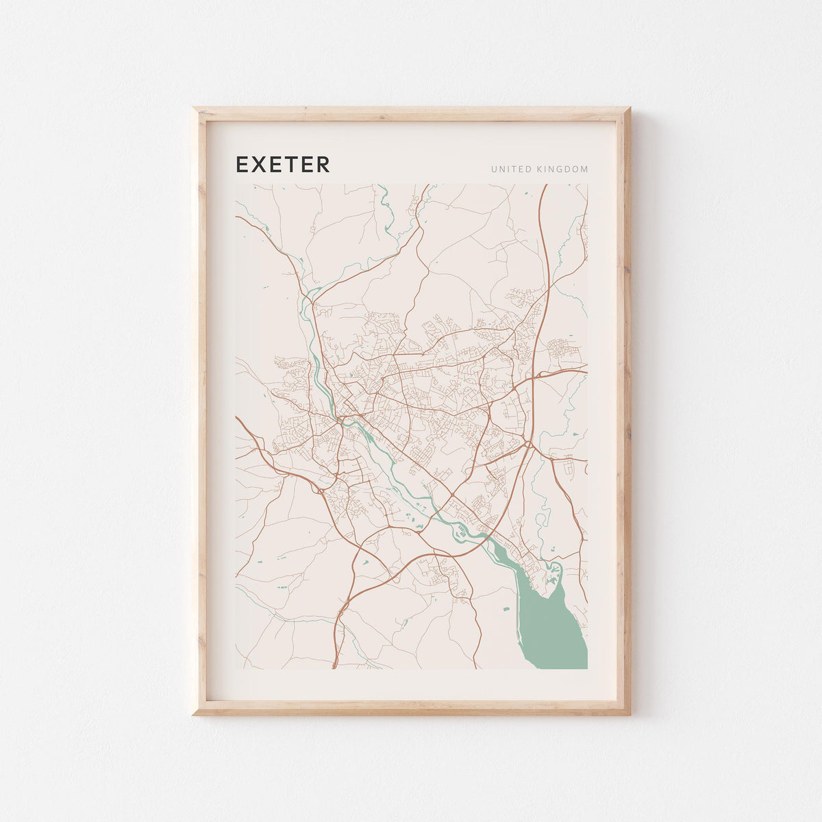 exeter, united kingdom map poster - image 1