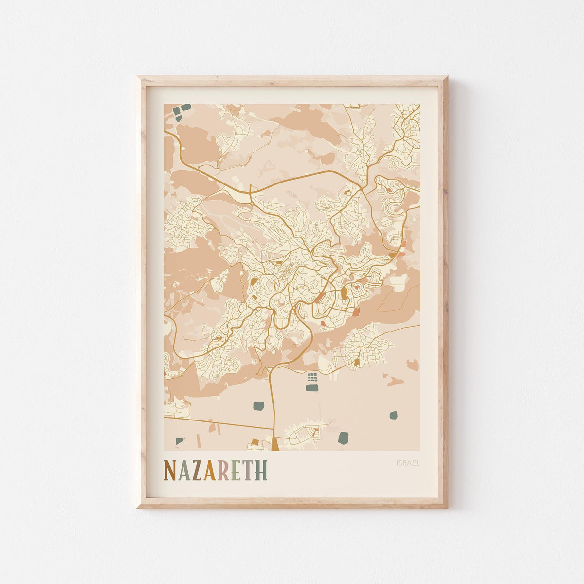 nazareth, israel map poster - image 1