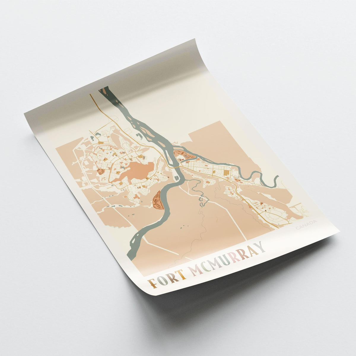 fort mcmurray, alberta map poster - image 3