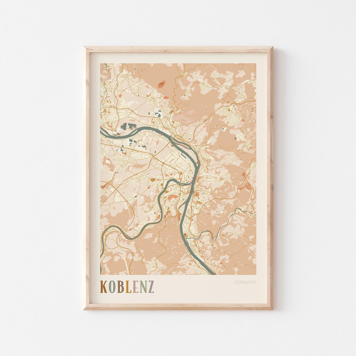 koblenz germany map poster - image 1