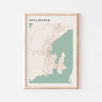 wellington, new zealand map poster - image 1