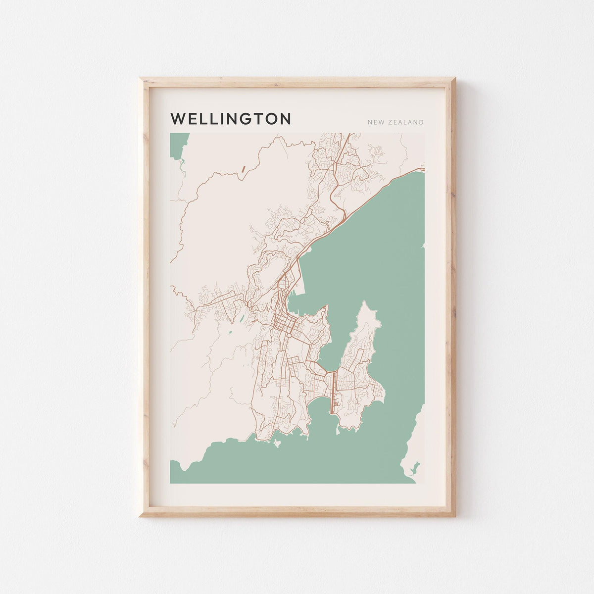 wellington, new zealand map poster - image 1