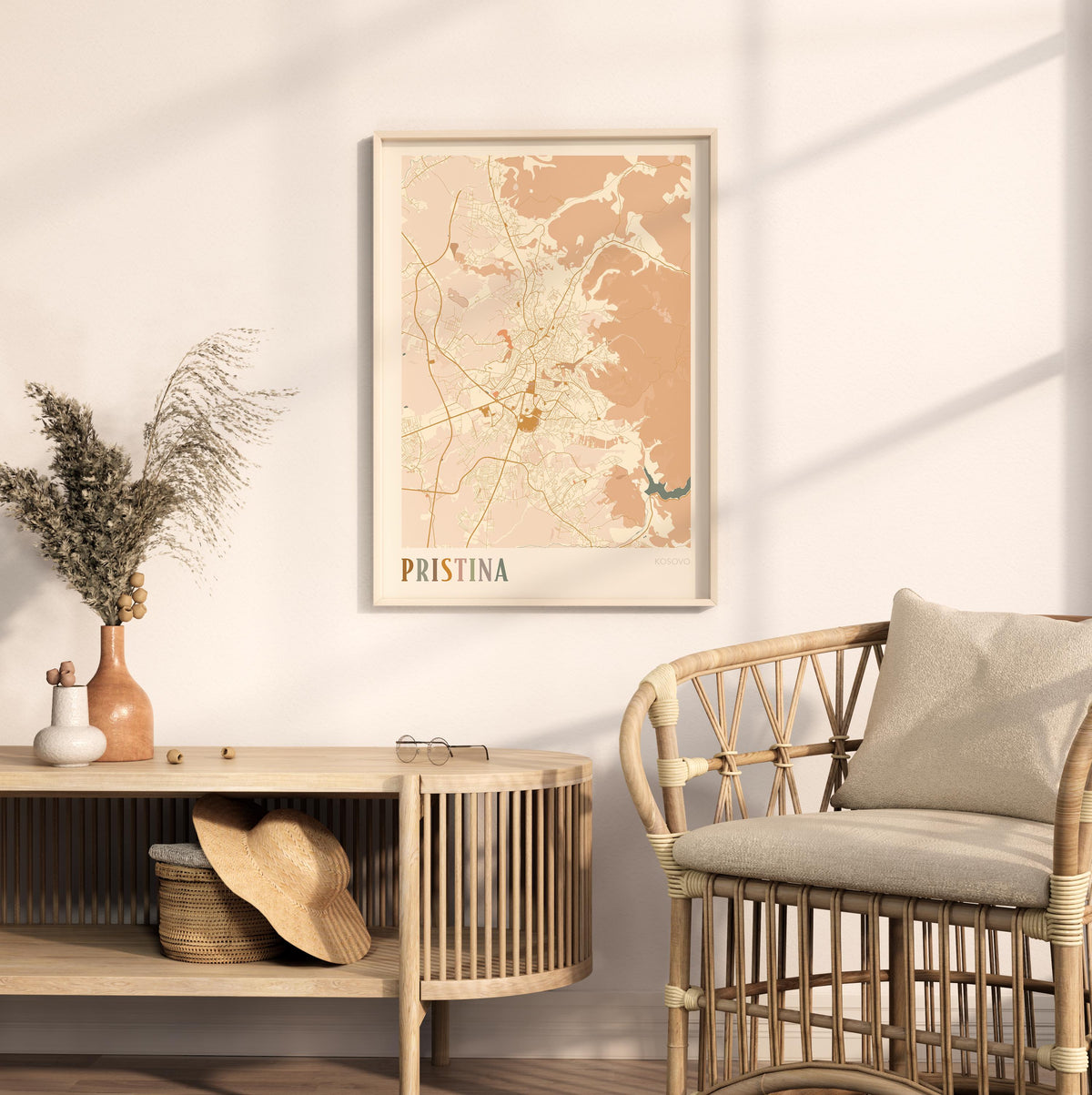 pristina kosovo map poster - image 3