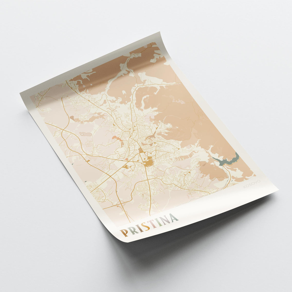 pristina kosovo map poster - image 4