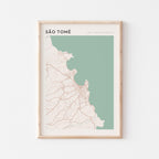 sao tome, sao tome and principe map poster - image 1