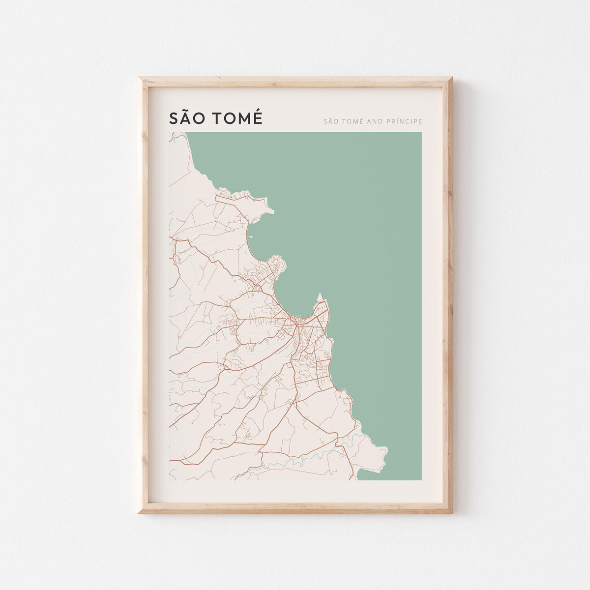 sao tome, sao tome and principe map poster - image 1