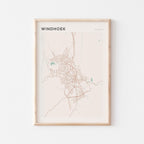 windhoek, namibia map poster - image 1