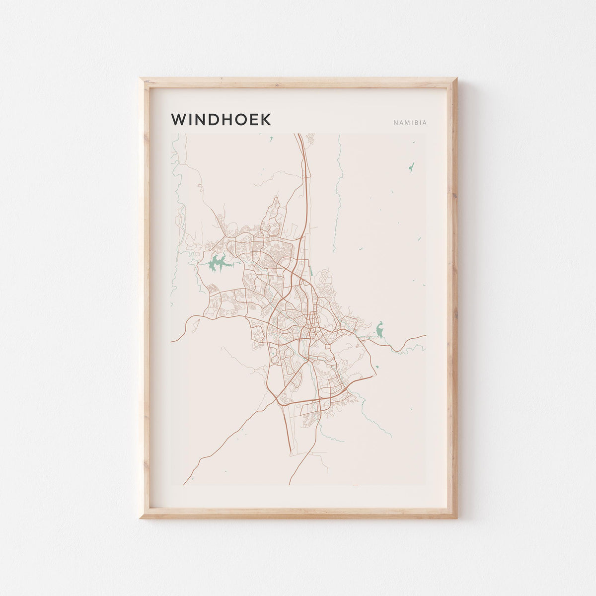 windhoek, namibia map poster - image 1