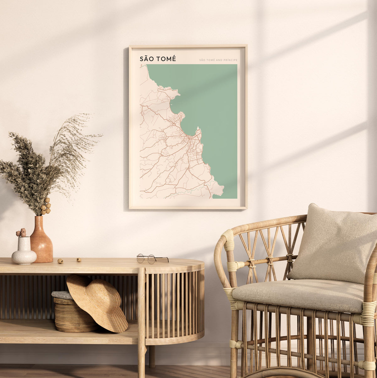 sao tome, sao tome and principe map poster - image 3