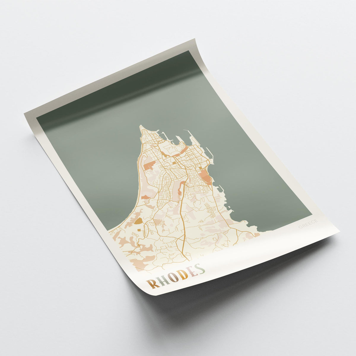 rhodes greece map poster - image 4