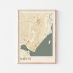maputo, mozambique map poster - image 1