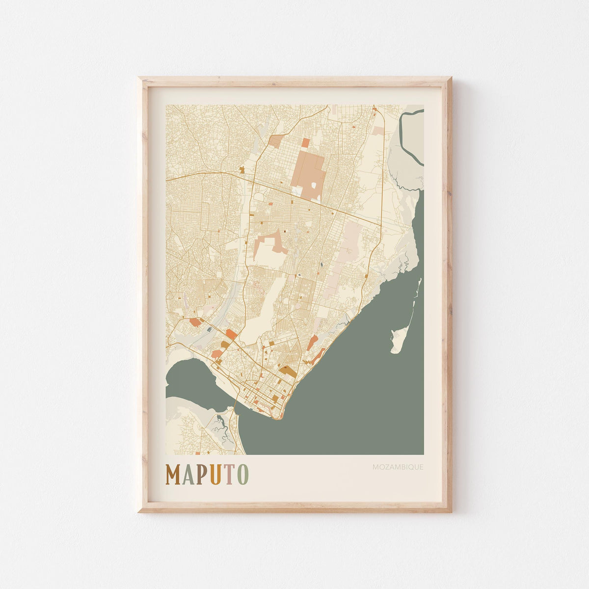 maputo, mozambique map poster - image 1