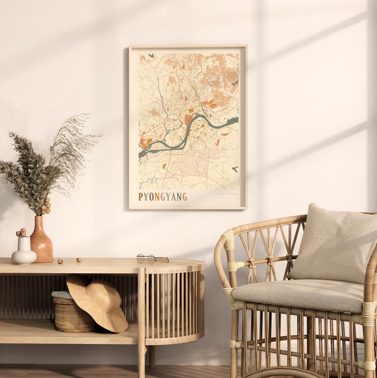 pyongyang, north korea map poster - image 3