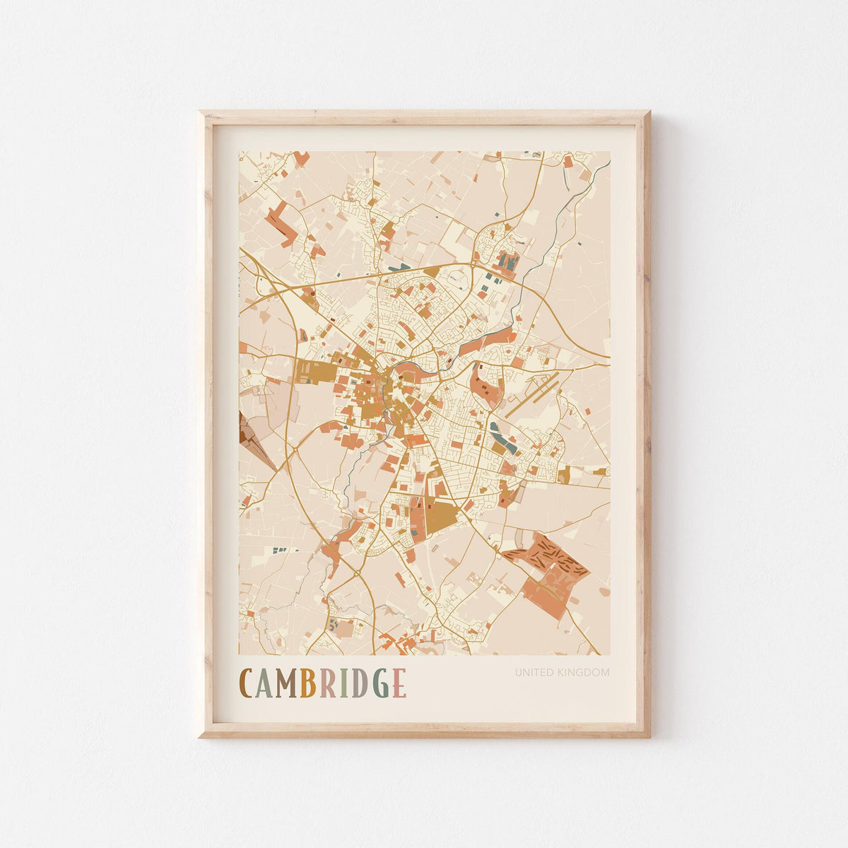 cambridge, united kingdom map poster - image 1