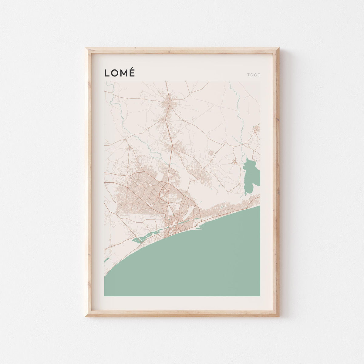 lome, togo map poster - image 1