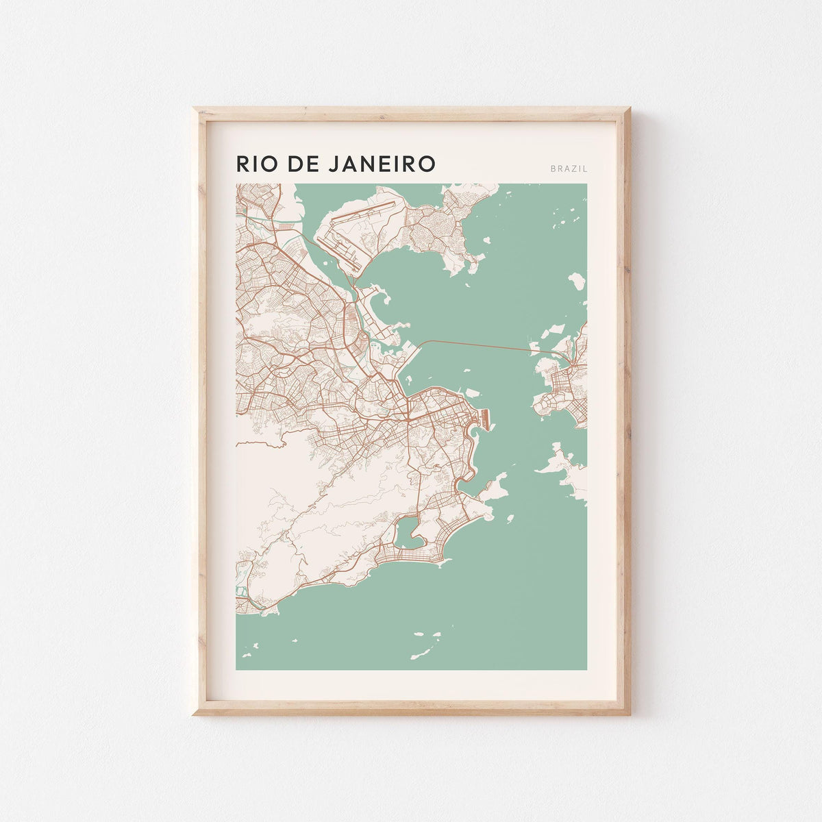 rio de janeiro, brazil map poster - image 1