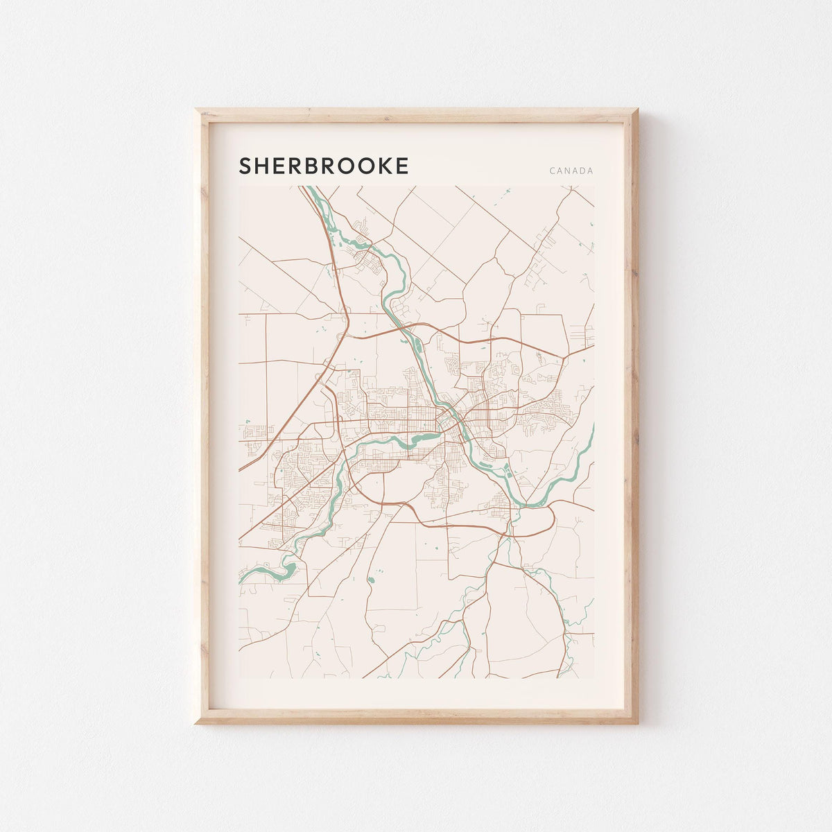 sherbrooke, quebec map poster - image 1